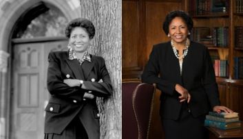 Ruth Simmons, President of Smith College, 1996 (left); and Ruth Simmons, President of Prairie View A&M University, 2018 (right)