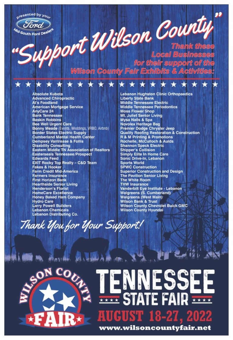 Support These Wilson County Businesses at the 2022 Wilson County Fair