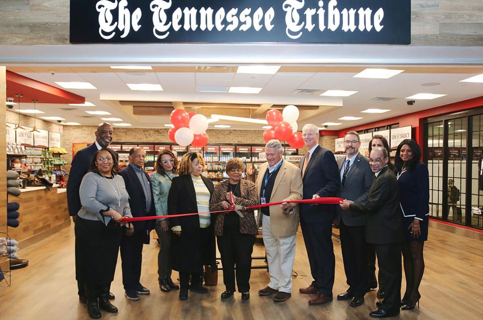 Bill Freeman joined The Tennessee Tribune publisher Rosetta Miller-Perry at the grand opening of The Tennessee Tribune Store located in the Nashville International Airport for an exclusive ribbon cutting ceremony. (Photo courtesy of Nashville International Airport)