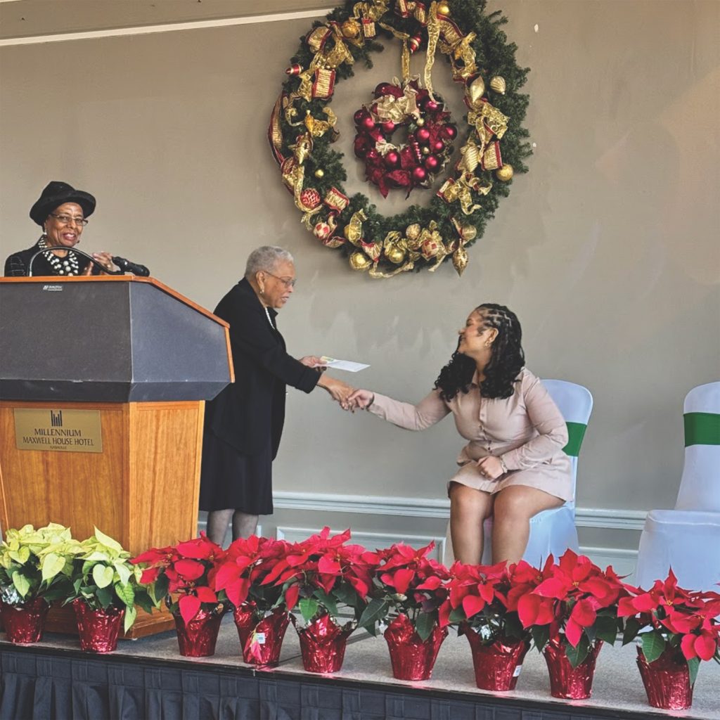 Left to right: Dr. Beverly Brown, Scholarship Committee Member, Ms. Betty Wilson, Scholarship Committee Chairman, and Alissa Sneed, Scholarship Recipient