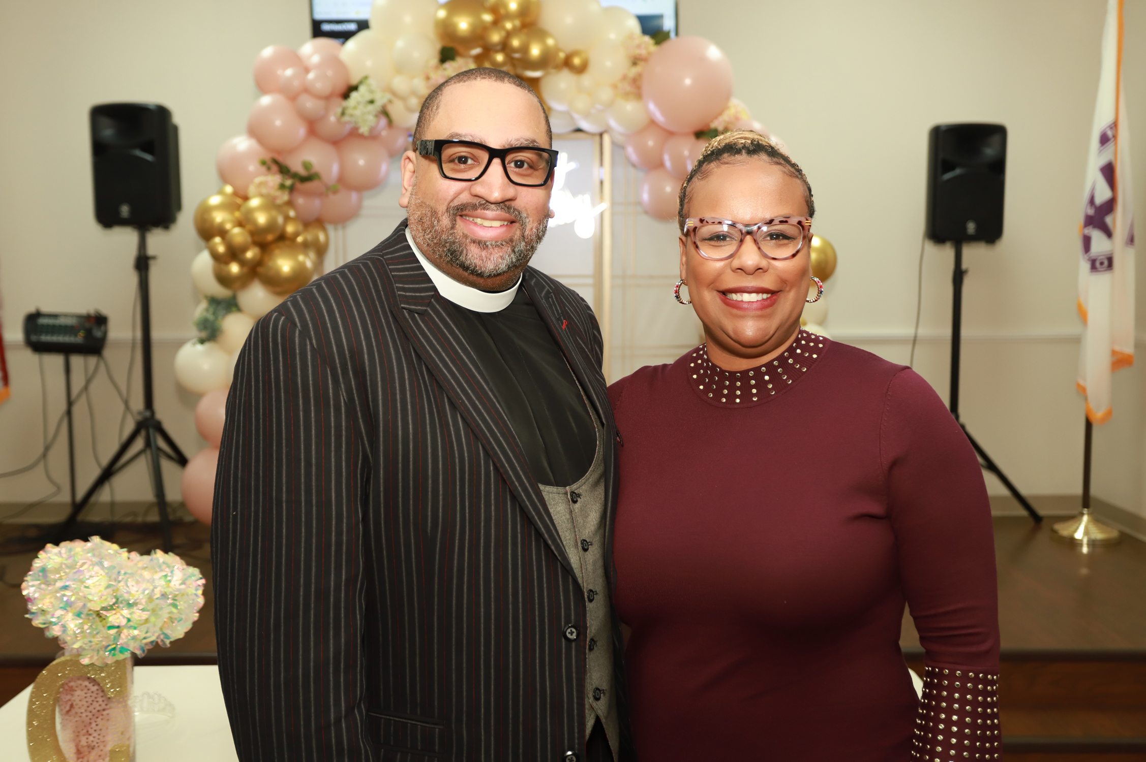 Left to right: Rev. Dr. Marcellus Norris Evelyn’s grandson-in-love) and grand- daughter Anethia Theress Norris