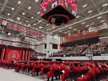 APSU graduates during one of the commencement ceremonies hosted on Friday, May 9 in the Dunn Center. | Photo by Liz Englen