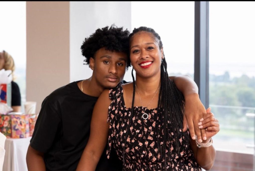 Kimberly Douglas and son Bryce in happier times.