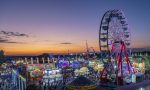 The view from the Sky Ride captured the magic of the midway at sunset as the Fair came alive with lights, rides and excitement.