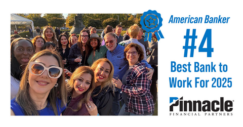 Pinnacle Financial Partners Is the No. 4 Best Bank to Work for in the Nation Share