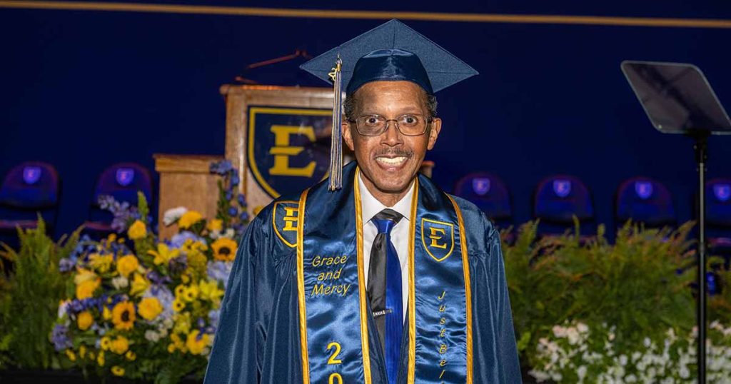 Homer Eugene Henley Jr. graduates from ETSU more than 50 years after leaving college to care for his family