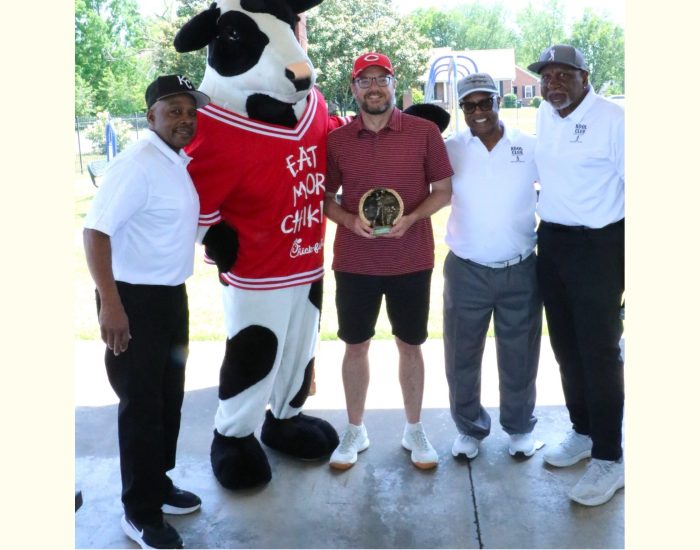 L to R Longest Drive Holding Plaque – Men ( C.Riggs) Cooper, Grimes, Boyd